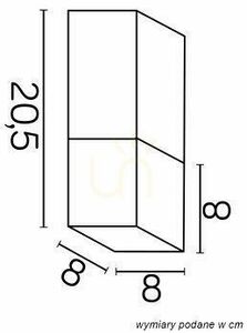 Kültéri mennyezeti lámpa SU-MA CUBE CB-S DG sötétszürke 20W small 2