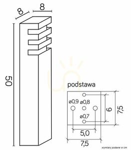 Kültéri postafény SU-MA RADO 2 BL fekete 50 cm alumínium LED 18W small 3