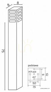 Kültéri postafény SU-MA RADO III 1 BL fekete 75 cm small 3