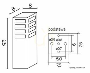 Kültéri postafény SU-MA RADO III 3 AL ezüst 25 cm alumínium 18 W small 3