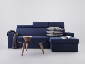 CustomForm ATLANTICA sarokkanapé ágyfunkcióval, jobbos – tintakék (et80), dió pácolt bükk, fekvőfelület 220x120 cm small 1