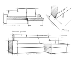 CustomForm ATLANTICA sarokkanapé ágyfunkcióval, jobbos – tintakék (et80), dió pácolt bükk, fekvőfelület 220x120 cm small 5