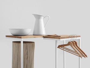 LUPE SOLID WOOD 30 asztal - tölgy, fehér small 1