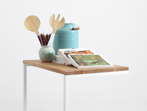 LUPE SOLID WOOD 60 asztal - tölgy, fehér small 1