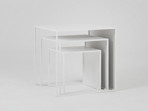 2 db-os WALL TRIO METAL 35x45x55 - fehér színű dohányzóasztal small 3