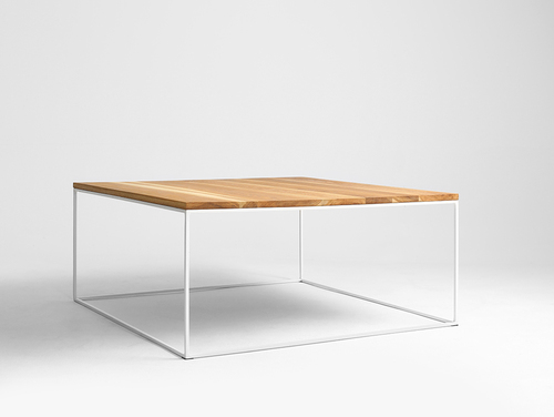 Jelölje be TENSIO SOLID WOOD dohányzóasztal 100x100 - tölgyfa, fehér