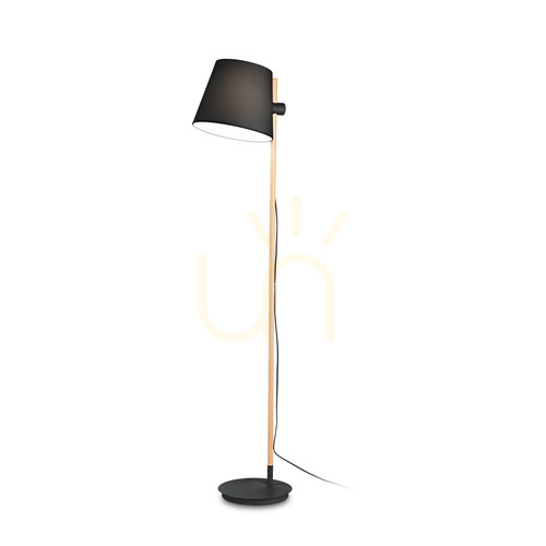Jelölje be Állólámpa Ideallux AXEL PT1 NERO fekete fa-szövet E27 168 cm 282084