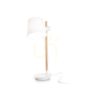 Asztali lámpa Ideallux AXEL TL1 BIANCO fehér fa-szövet E27 282091 small 0