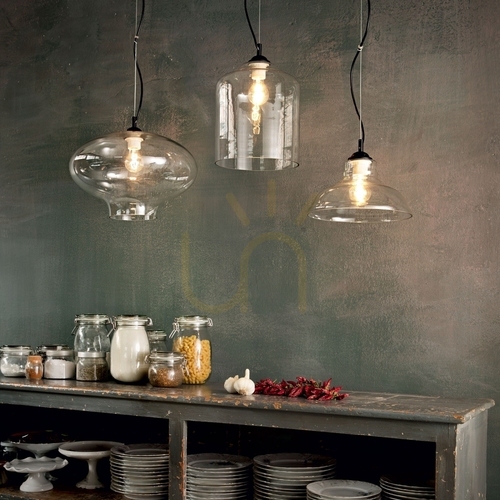Jelölje be Függőlámpa Ideallux Bistro SP1 Plate Fumé fekete üveg E27 28 cm 112343