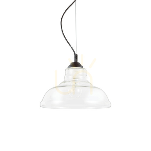 Jelölje be Függőlámpa Ideallux Bistro SP1 Plate átlátszó üveg fekete 28 cm 112336