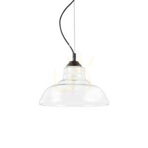 Függőlámpa Ideallux Bistro SP1 Plate átlátszó üveg fekete 28 cm 112336 0 Függőlámpa Ideallux Bistro SP1 Plate átlátszó üveg fekete 28 cm 112336 small 0