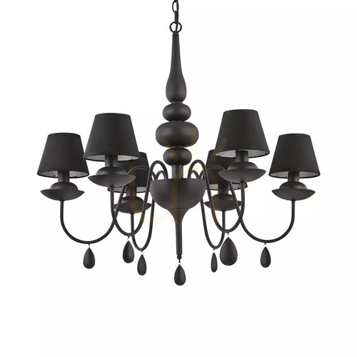 Jelölje be Függőlámpa Ideallux Blanche SP6 Nero fekete 6xE14 111872