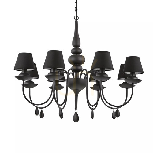 Jelölje be Függőlámpa Ideallux Blanche SP8 Nero fekete 8xE14 92 cm 111896