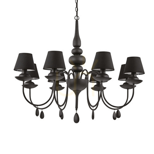 Jelölje be Függőlámpa Ideallux Blanche SP8 Nero fekete 8xE14 92 cm 111896