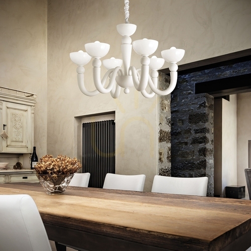 Jelölje be Függőlámpa Ideallux Bon Bon SP6 Bianco fehér 6xE14 80 cm 093994