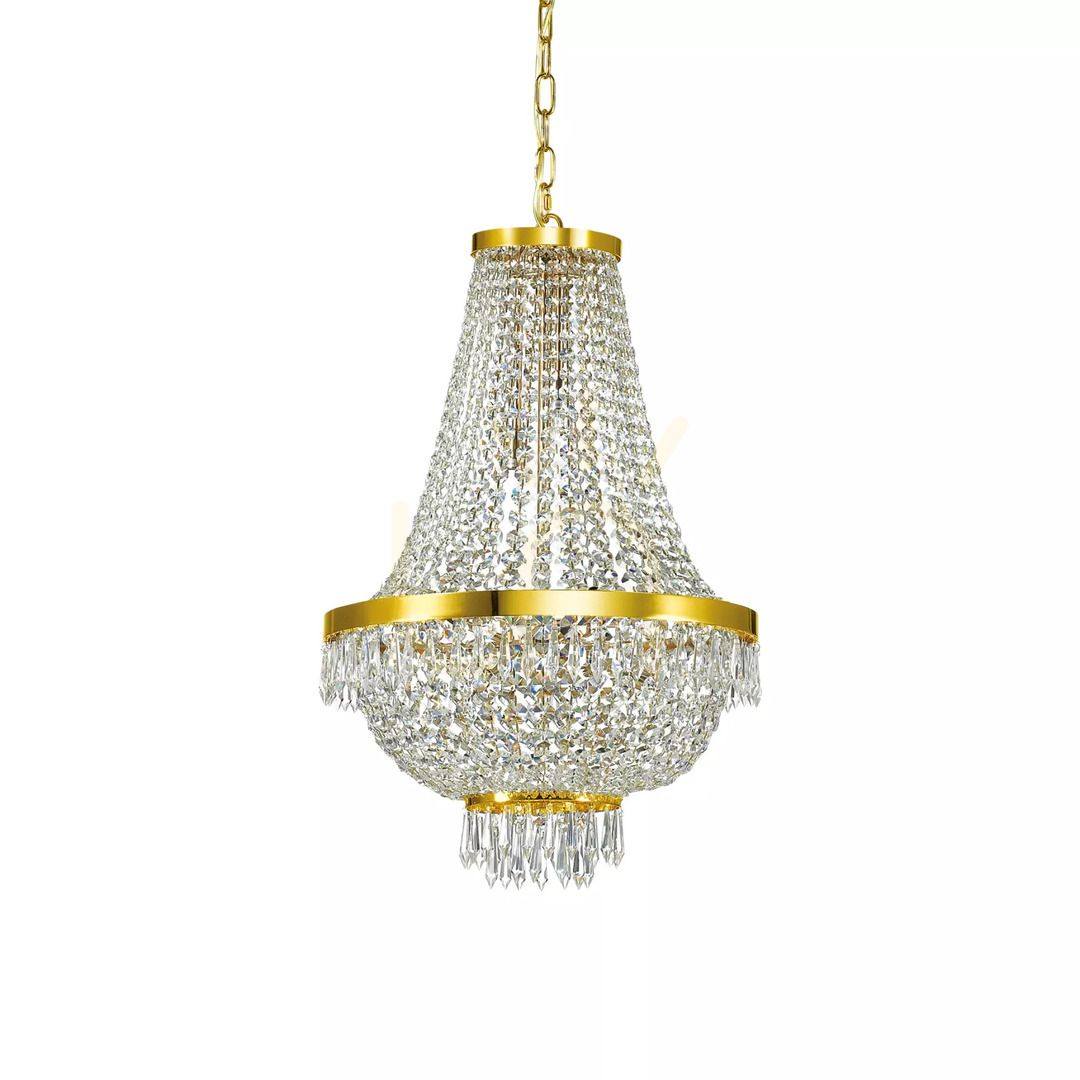 Kilátás Függőlámpa Ideallux Caesar SP9 Oro arany kristály 45 cm 114736 Függőlámpa Ideallux Caesar SP9 Oro arany kristály 45 cm 114736
