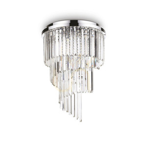 Plafon Ideallux Carlton PL12 Cromo króm kristály 12xE14 50 cm 168937 small 0
