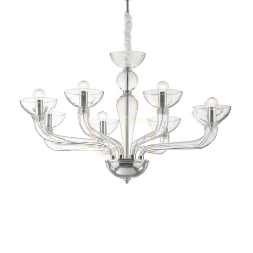 Jelölje be Függőlámpa Ideallux CASANOVA SP8 Trasparente átlátszó króm 8xE14 044255