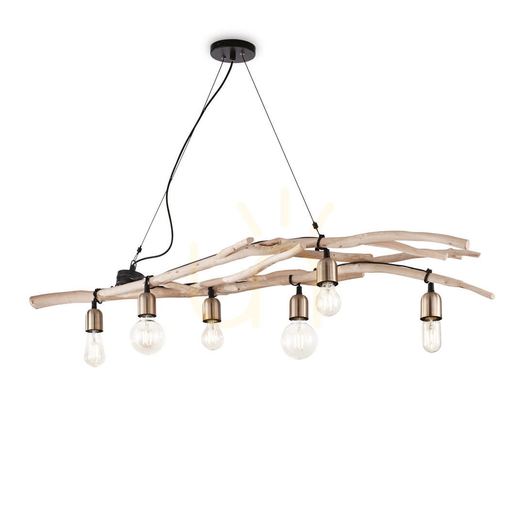 Jelölje be Függőlámpa Ideallux Driftwood SP6 fa 6xE27 140 cm 180922 Függőlámpa Ideallux Driftwood SP6 fa 6xE27 140 cm 180922