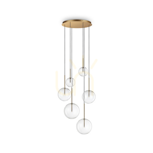 Jelölje be Függőlámpa Ideallux Equinoxe SP6 317243 sárgaréz 6xG4 65 cm