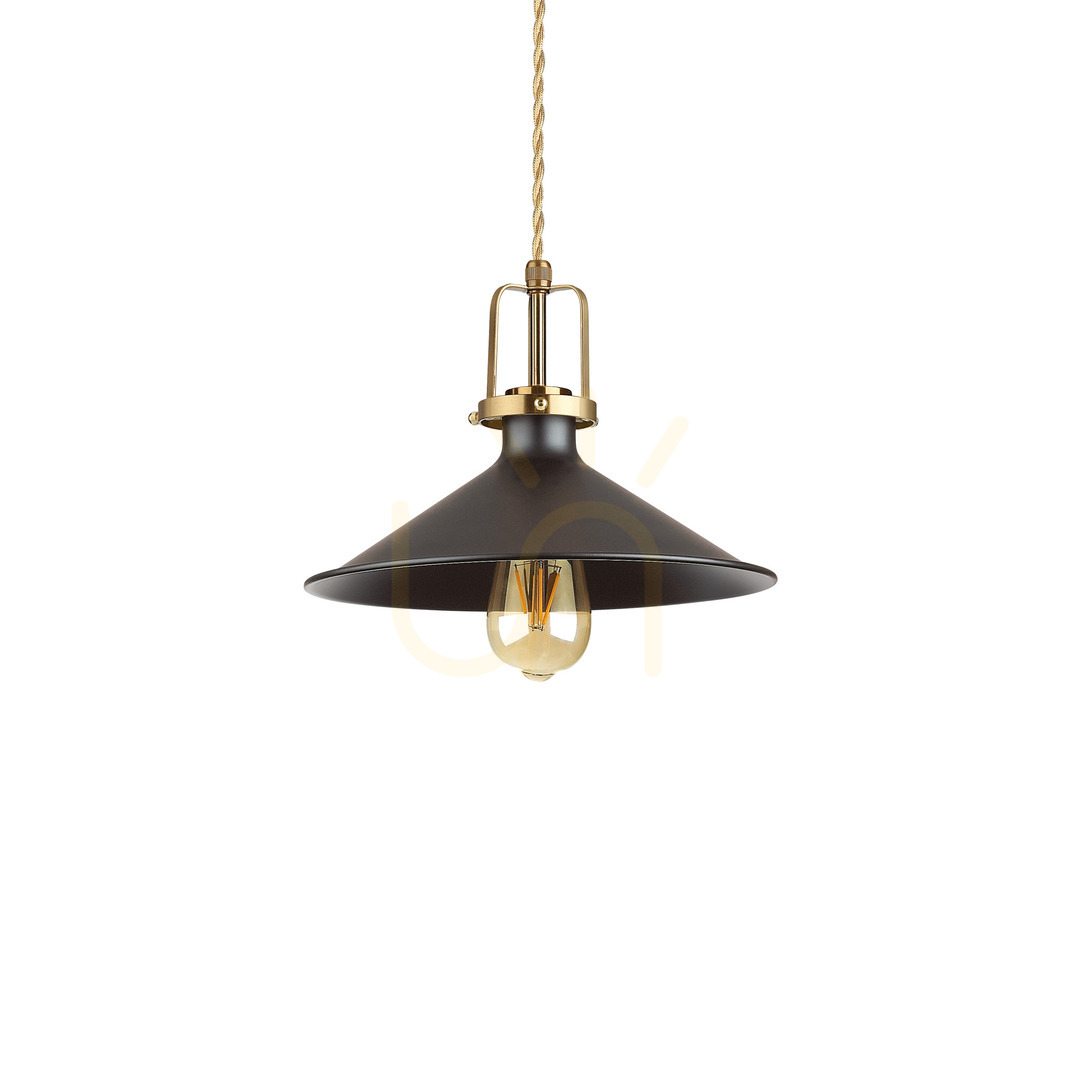 Jelölje be Függőlámpa Ideallux ERIS SP1 Nero fekete fém 29 cm E27 249070 Függőlámpa Ideallux ERIS SP1 Nero fekete fém 29 cm E27 249070