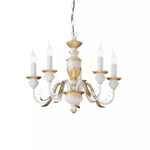 Jelölje be Függőlámpa Ideallux FIRENZE SP5 BIANCO fehér 5xE14 55 cm 012865