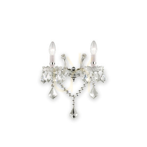 Fali lámpa Ideallux Florian AP2 króm kristály üveg 2xE14 035642 small 0