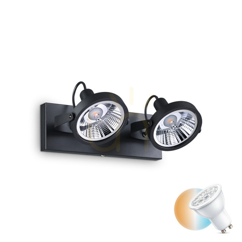 Jelölje be Plafonlámpa Ideallux GLIM PL2 NERO fekete 2xGU10 200248