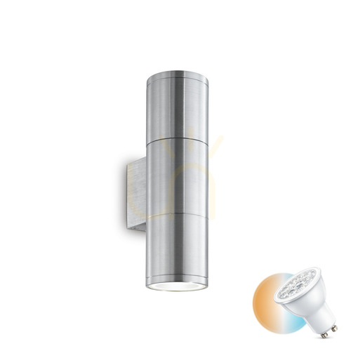 Jelölje be Kültéri fali lámpa Ideallux GUN AP2 SMALL alumínium ezüst GU10 2x35W 033013