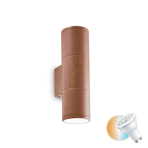 Jelölje be Kültéri fali lámpa Ideallux GUN AP2 SMALL COFFEE barna GU10 2x35W 163635