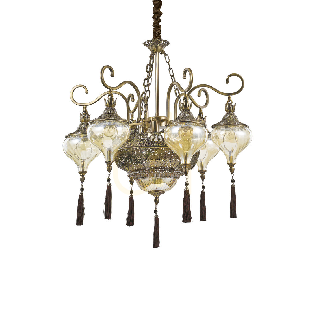 Jelölje be Függőlámpa Ideallux HAREM SP9 pezsgő/sárgaréz 9xE27 75 cm 116006 Függőlámpa Ideallux HAREM SP9 pezsgő/sárgaréz 9xE27 75 cm 116006