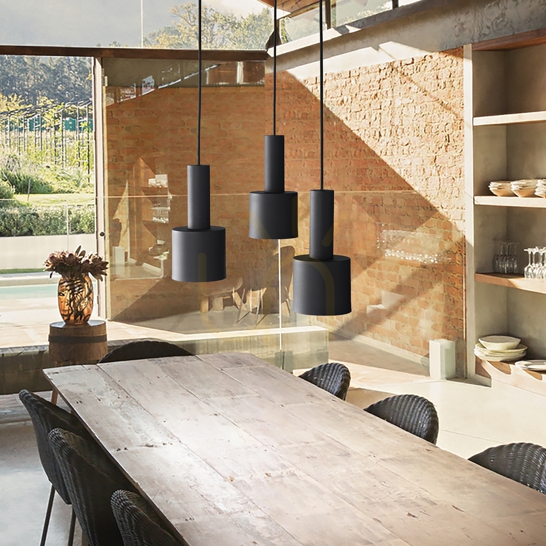 Kilátás Függőlámpa Ideallux HOLLY SP1 NERO fekete fém E27 231563 Függőlámpa Ideallux HOLLY SP1 NERO fekete fém E27 231563