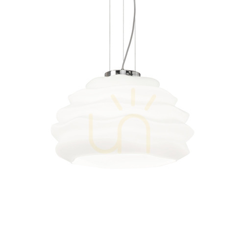 Jelölje be Függőlámpa Ideallux KARMA SP1 SMALL fehér üveg króm 39 cm 132389