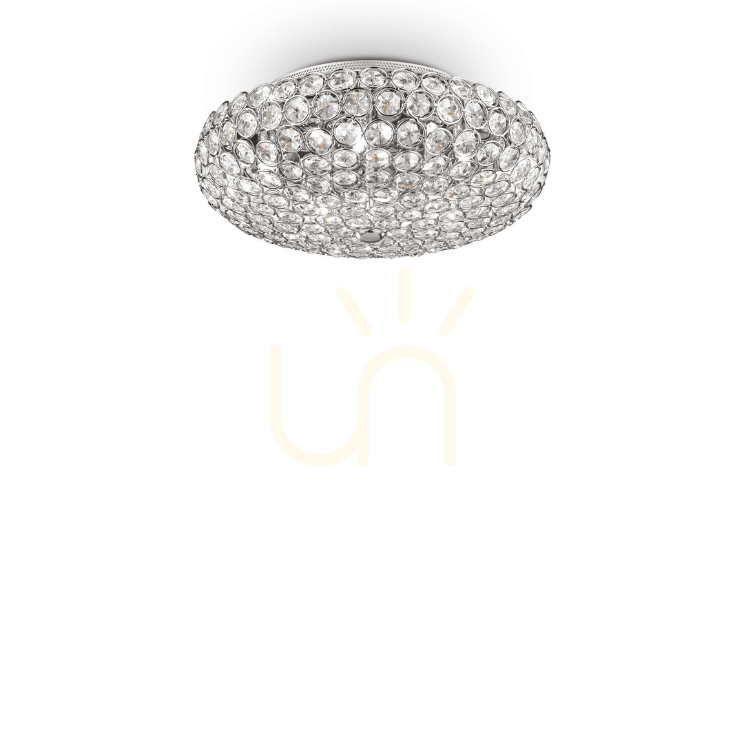 Jelölje be Plafonlámpa Ideallux KING PL5 CROMO króm kristály 5xG9 075419 Plafonlámpa Ideallux KING PL5 CROMO króm kristály 5xG9 075419