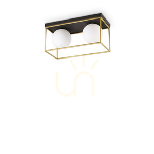Plafon lámpa Ideallux Lingotto PL2 ottone sárgaréz 2xE14 198149 small 0