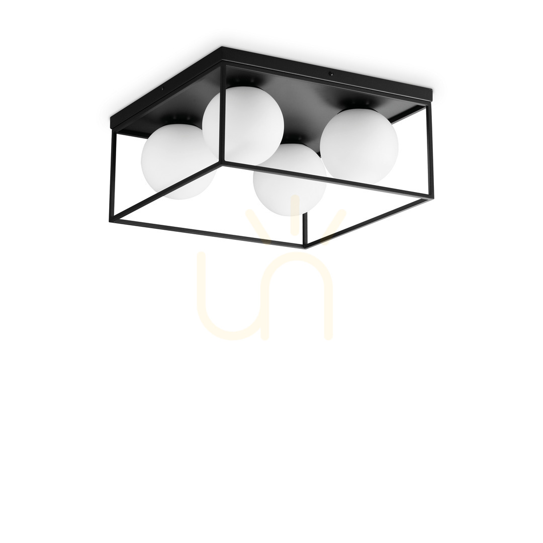 Jelölje be Plafon Ideallux LINGOTTO PL4 NERO fekete 4xE14 327860 Plafon Ideallux LINGOTTO PL4 NERO fekete 4xE14 327860