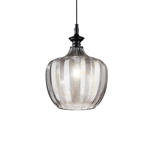 Jelölje be Függőlámpa Ideallux LORD SP1 FUME fekete üveg E27 23 cm 263649