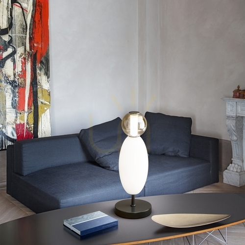 Jelölje be Asztali lámpa Ideallux LUMIERE TL fekete üveg LED 18W 50 cm 314204
