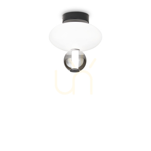 Jelölje be Plafon lámpa Ideallux Lumiere-2 PL fekete-fehér üveg LED 18W 28 cm 314228