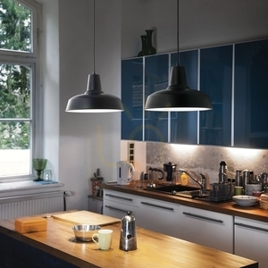 Függőlámpa Ideallux MOBY SP1 NERO fekete fém E27 35 cm 093659 small 1