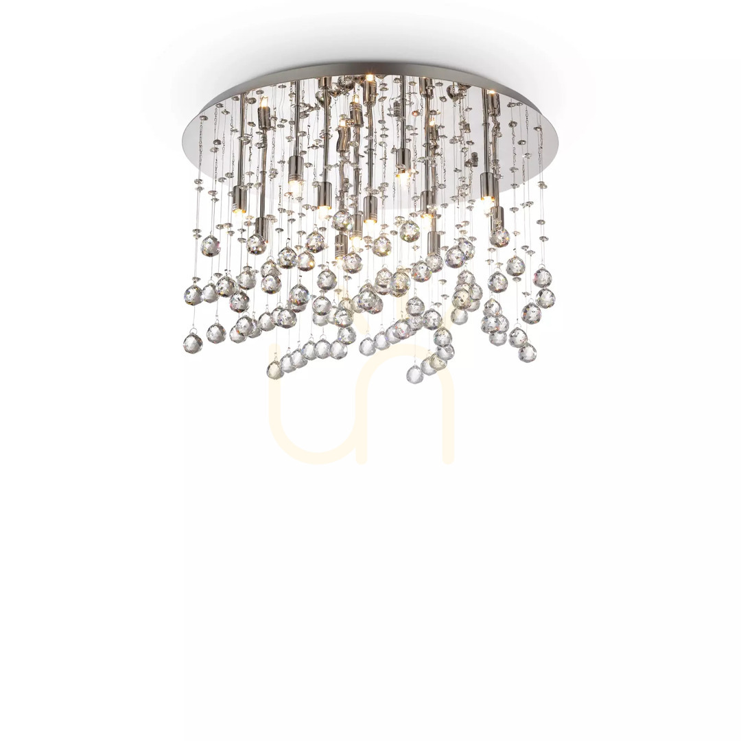 Kilátás Plafon lámpa Ideallux Moonlight PL12 Cromo króm kristály 60 cm 077802 Plafon lámpa Ideallux Moonlight PL12 Cromo króm kristály 60 cm 077802