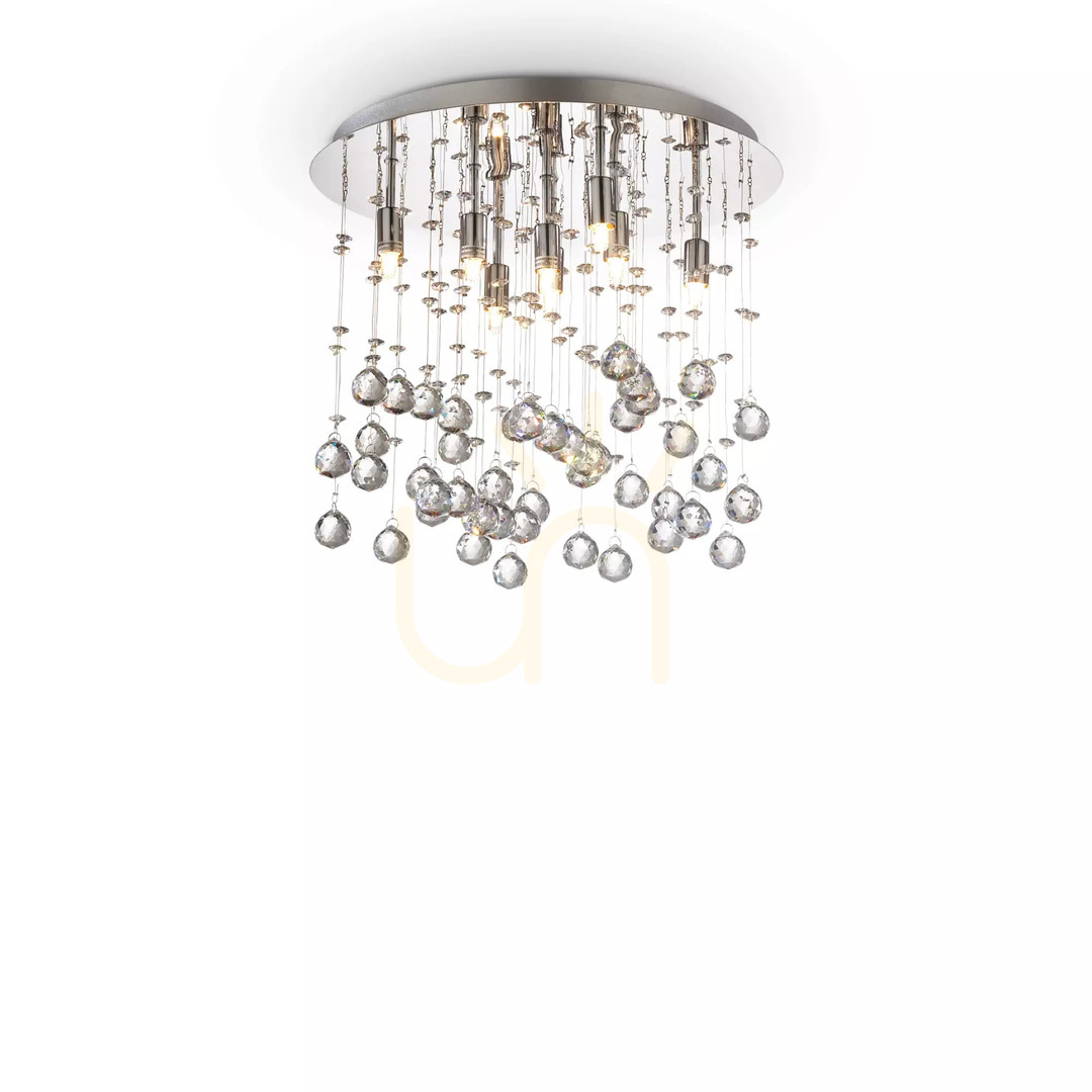 Kilátás Plafon Ideallux Moonlight PL8 Oro arany kristály mennyezeti lámpa 40 cm 080932 Plafon Ideallux Moonlight PL8 Oro arany kristály mennyezeti lámpa 40 cm 080932