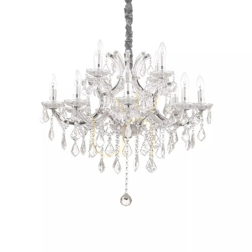 Jelölje be Függőlámpa Ideallux Napoleon SP12 króm kristály 12xE14 74 cm 167251