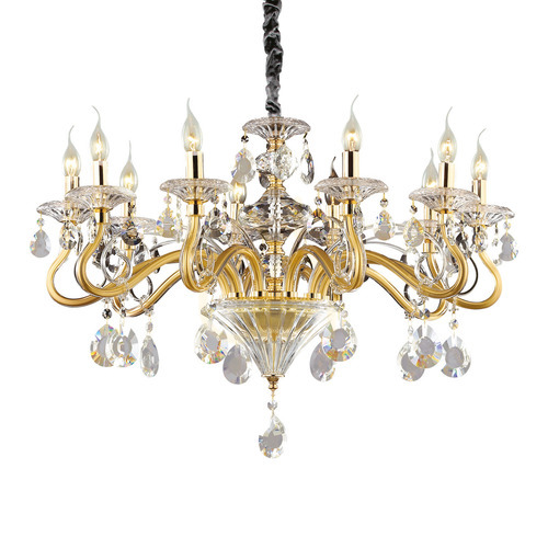 Jelölje be Függőlámpa Ideallux Negresco SP10 ORO arany kristály 10xE14 85 cm 087771