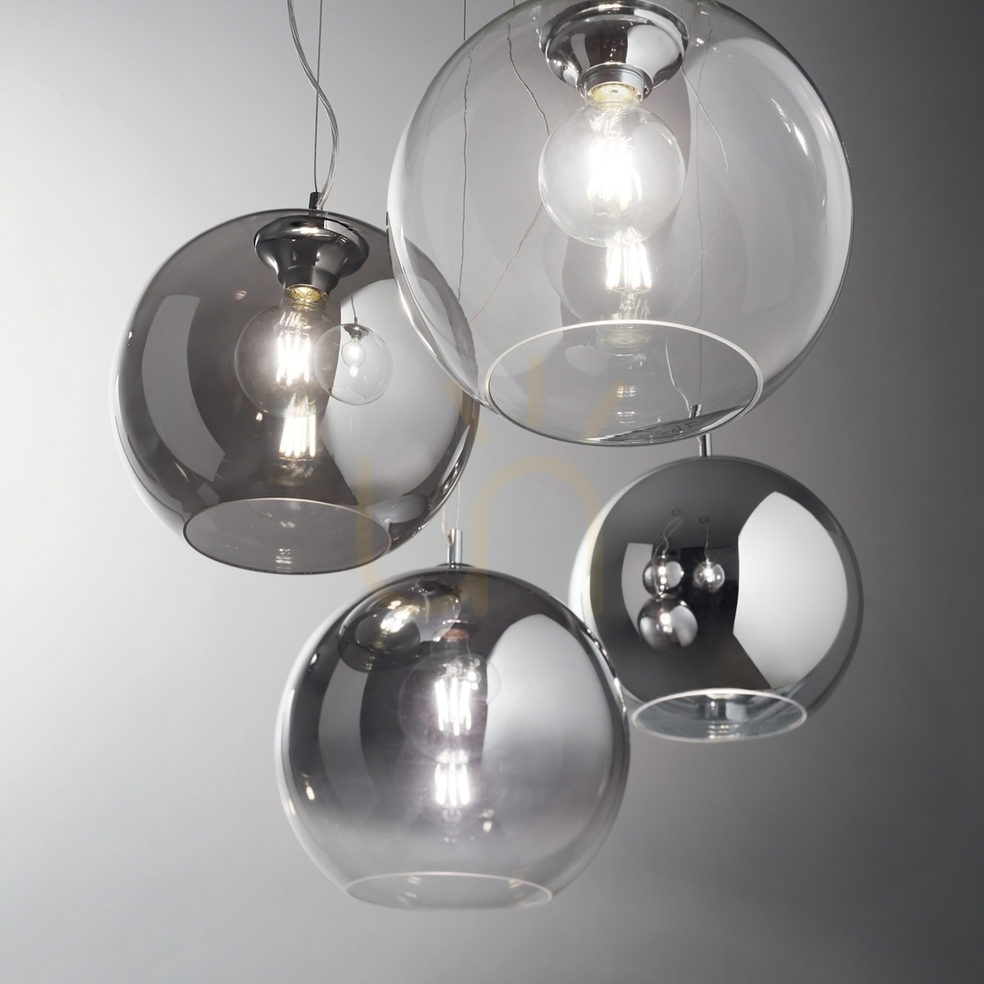 Kijelző Függőlámpa Ideallux Nemo SP1 D30 króm üveg 30 cm 149592 Függőlámpa Ideallux Nemo SP1 D30 króm üveg 30 cm 149592