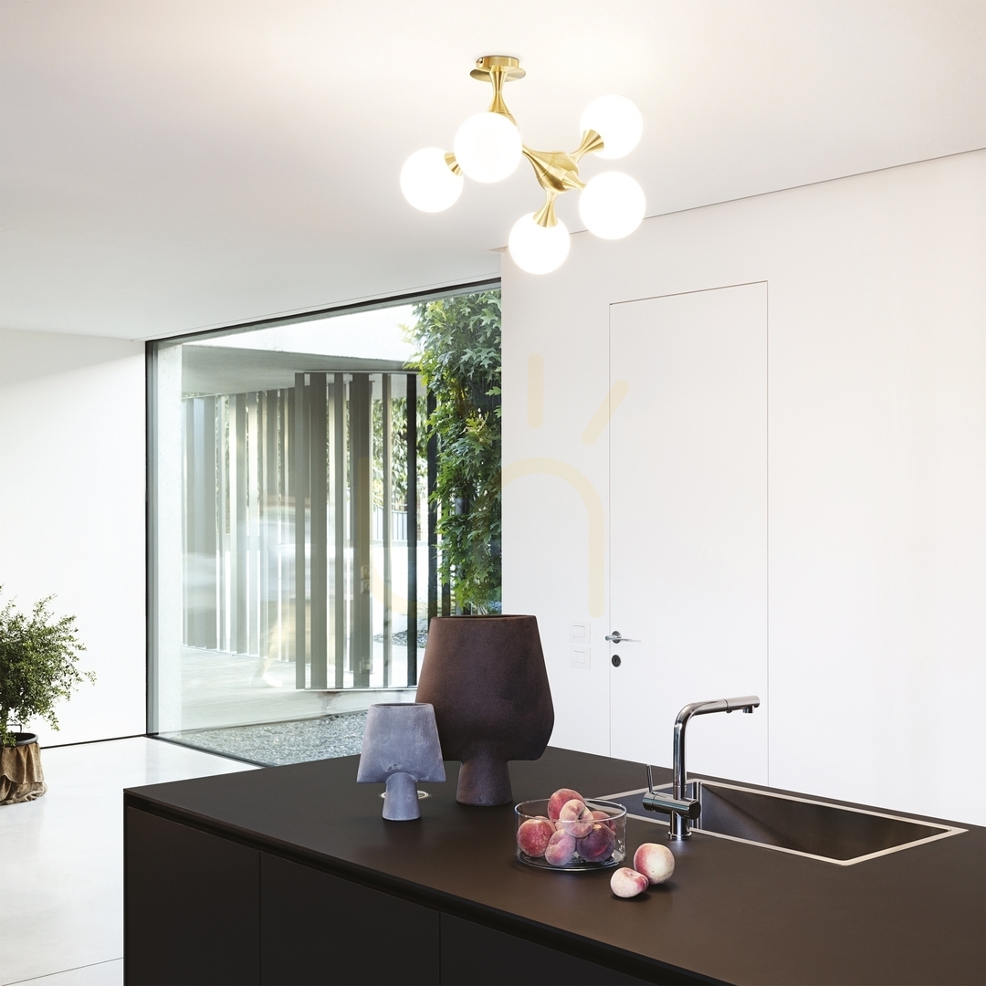 Előnézet Plafonlámpa Ideallux Nodi PL5 Bianco fehér króm 5xE14 55 cm 073712 Plafonlámpa Ideallux Nodi PL5 Bianco fehér króm 5xE14 55 cm 073712
