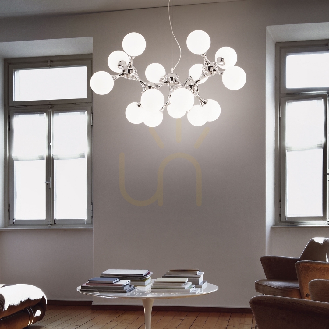 Kijelző Függőlámpa Ideallux NODI SP15 króm 15xE14 200491 Függőlámpa Ideallux NODI SP15 króm 15xE14 200491