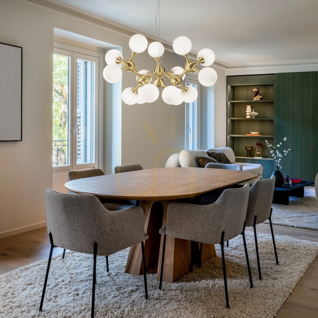 Kijelző Függőlámpa Ideallux NODI SP15 241012 sárgaréz 15 búrás E14 105 cm Függőlámpa Ideallux NODI SP15 241012 sárgaréz 15 búrás E14 105 cm