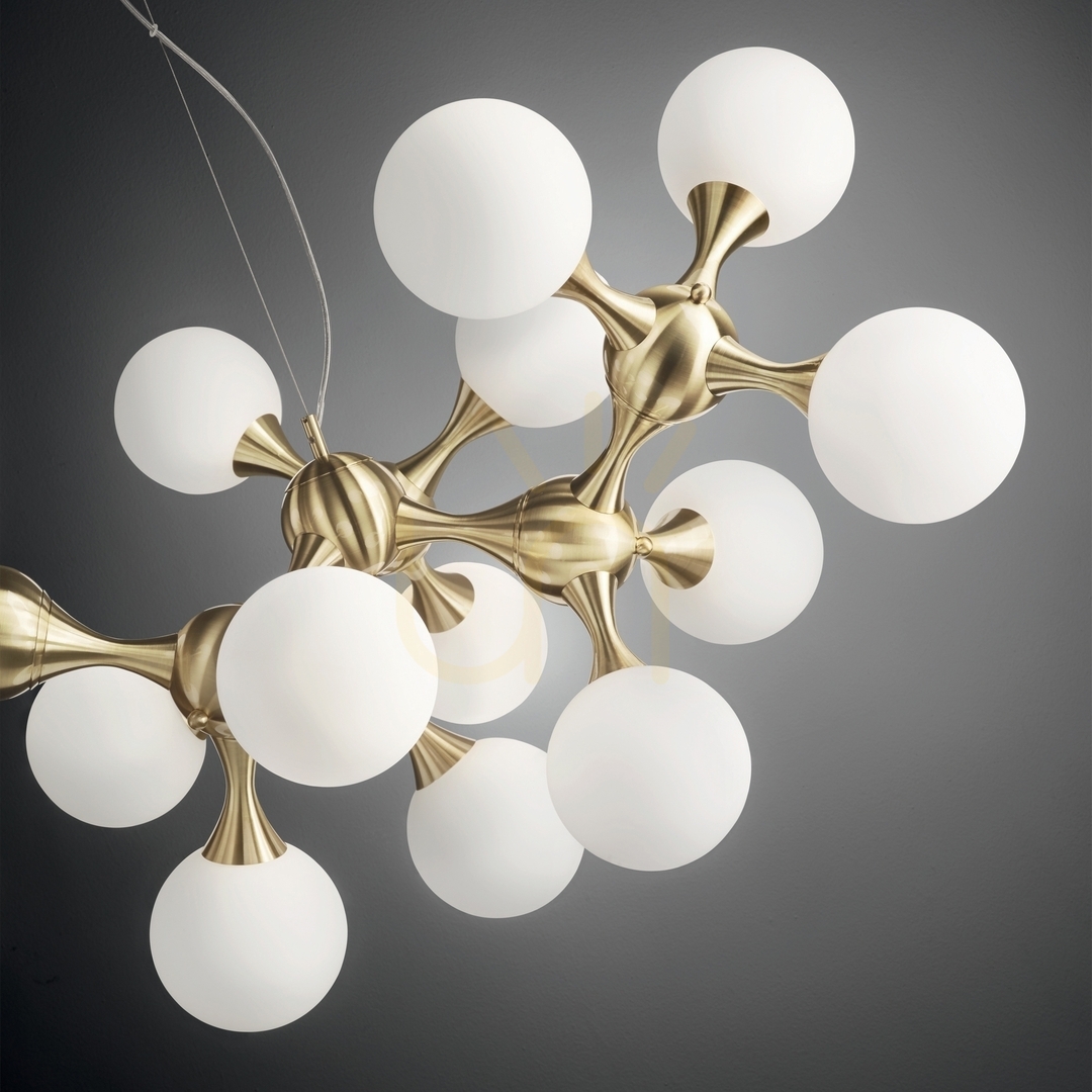 Jelölje be Függőlámpa Ideallux NODI SP15 241012 sárgaréz 15 búrás E14 105 cm Függőlámpa Ideallux NODI SP15 241012 sárgaréz 15 búrás E14 105 cm