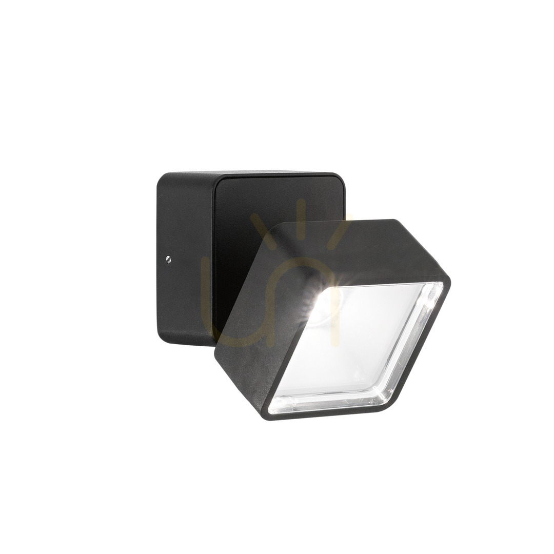 Jelölje be Kültéri fali lámpa Ideallux OMEGA SQUARE AP NERO fekete 7W 4000K 285535 Kültéri fali lámpa Ideallux OMEGA SQUARE AP NERO fekete 7W 4000K 285535